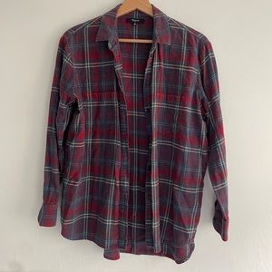 XS RED OVERSIZED MADEWELL EX BOYFRIEND FLANNEL